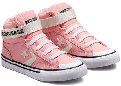 大童 Converse Pro Blaze Strap 高筒休閒帆布鞋 粉白 Lookbook 大童 Converse Pro Blaze Strap 高筒休閒帆布鞋 粉白