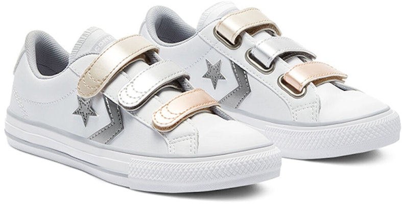 (Preschool) Converse Star Player Low Top 'White Silver' 670422C Lookbook (Preschool) Converse Star Player Low Top 'White Silver' 670422C