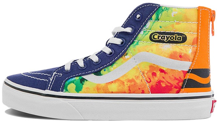 中童 繪童樂;CRAYOLA x Vans SK8 HI Zip 聯名款 彩色熔化印花 時尚休閒 耐磨防滑 高筒 兒童板鞋 藍橙 Buy 中童 繪童樂;CRAYOLA x Vans SK8 HI Zip 聯名款 彩色熔化印花 時尚休閒 耐磨防滑 高筒 兒童板鞋 藍橙