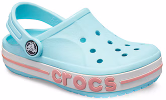 Lookbook 兒童 Crocs 貝雅骆班小克駱格 戶外包頭沙灘洞洞運動涼鞋 淡藍粉