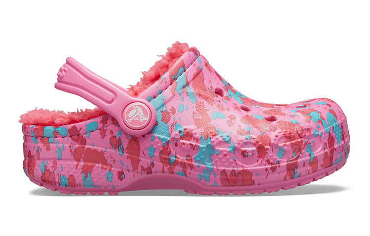 Order 兒童 Crocs卡羅琪 Baya 印花內襯 耐磨抗寒柔軟透氣洞洞棉運動涼鞋 粉色