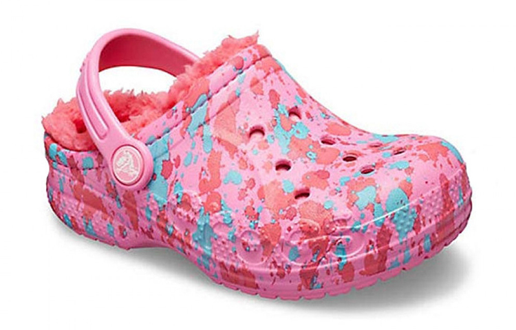 Lookbook 兒童 Crocs卡羅琪 Baya 印花內襯 耐磨抗寒柔軟透氣洞洞棉運動涼鞋 粉色