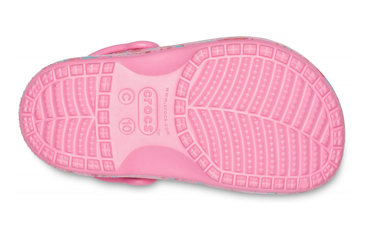 Sizing 兒童 Crocs卡羅琪 Baya 印花內襯 耐磨抗寒柔軟透氣洞洞棉運動涼鞋 粉色