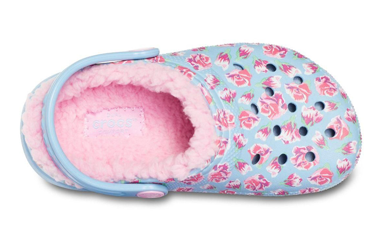 Lookbook 兒童 Crocs卡駱馳 Classic 保暖耐磨舒適休閒棉運動涼鞋 藍