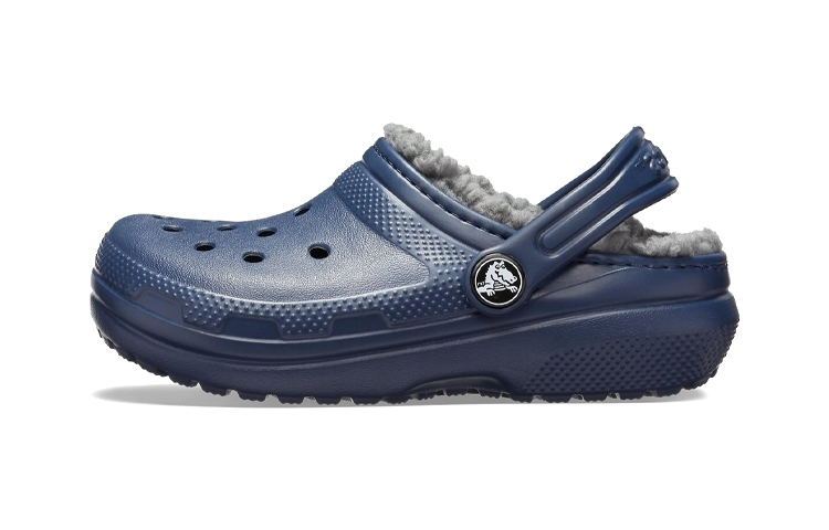 (Preschool) Crocs Classic 'Navy Fuzz-Lined Clog' 203506-459