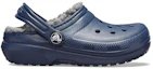 Order (Preschool) Crocs Classic 'Navy Fuzz-Lined Clog' 203506-459