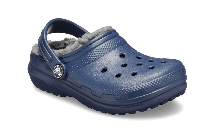 Lookbook (Preschool) Crocs Classic 'Navy Fuzz-Lined Clog' 203506-459
