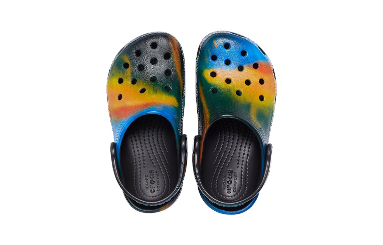 (PS) Crocs Classic Clog 'Black Blue Yellow Floral' 圖 5