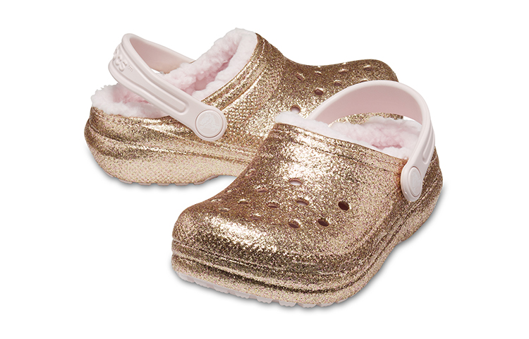 Shop (Preschool) Crocs Classic Clog 'Gold Dust Fleece' 205937-2UB