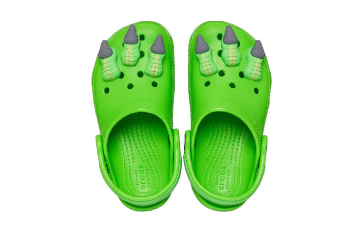 Lookbook 兒童 Crocs卡羅琪 透氣舒適休閒 防滑防踢兒童涼鞋 綠色