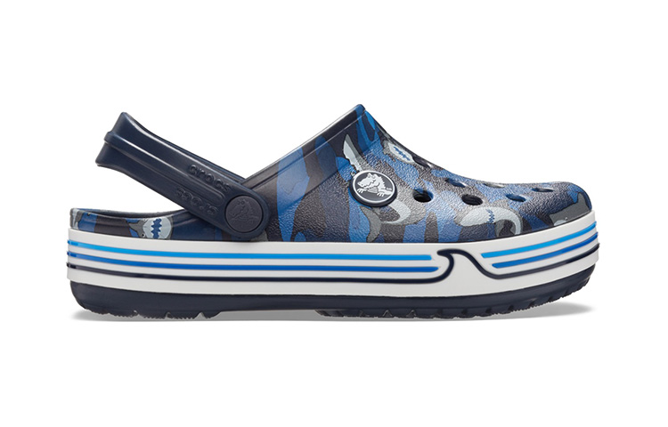 Order 兒童 Crocs 樂隊鯊魚圖案 戶外包頭洞洞涼鞋 藍色