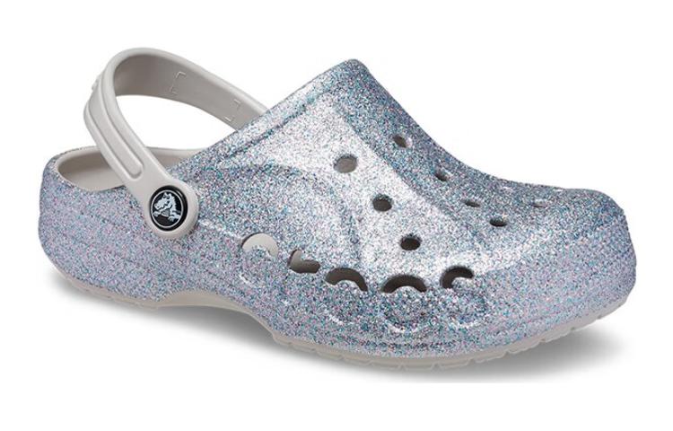 Lookbook 兒童 Crocs卡羅奇 舒適休閒 透氣輕便兒童涼鞋 銀色