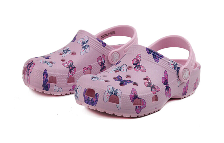 Lookbook (Preschool) Crocs Classic clog Butterfly Pattern Outdoor Flat Heel Sports Pink Sandals 206414-6GD