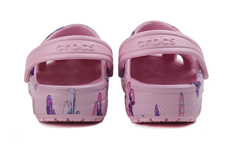Purchase (Preschool) Crocs Classic clog Butterfly Pattern Outdoor Flat Heel Sports Pink Sandals 206414-6GD