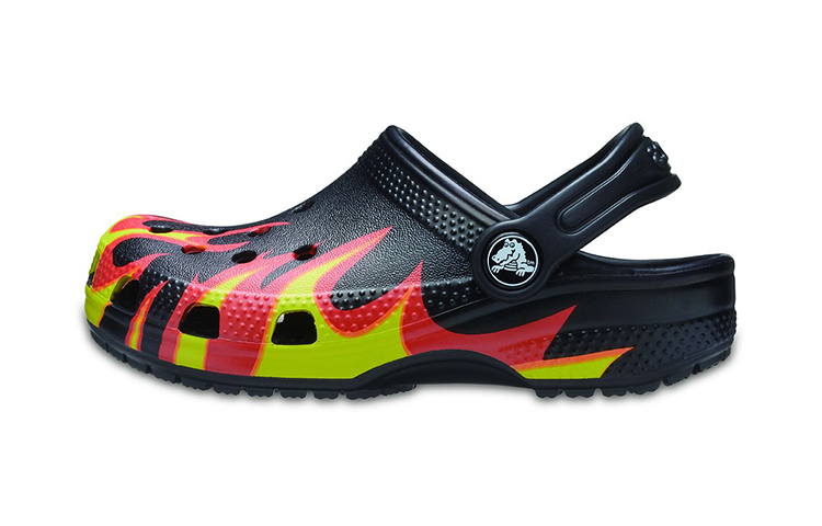 (PS) Crocs Classic Flame Broiled Clog 'Black Red Green'