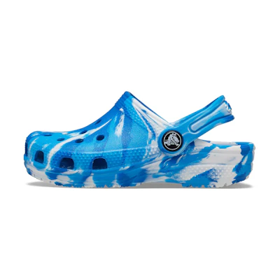 (PS) Crocs Classic Marbled Clog 'White Blue'