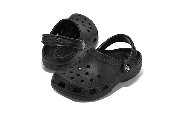 Shop (Preschool) Crocs Classic Minimalistic Casual Outdoor Beach Black Sandals 204536-001