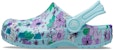 (PS) Crocs Crocband 'Ice Blue Classic Floral' Bunga Biru Ais Klasik 206146-4O9