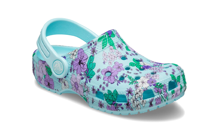 Lookbook (Preschool) Crocs Crocband 'Ice Blue Classic Floral' 206146-4O9