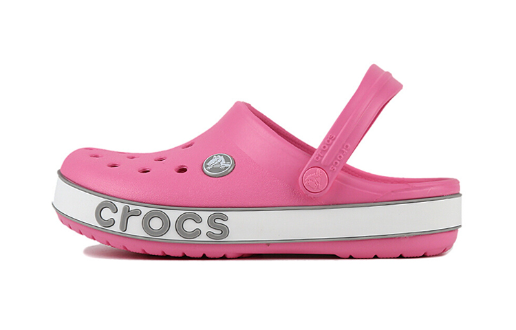 (Preschool) Crocs Crocband Bold Logo Outdoor Flat Heel Minimalistic Sports Pink Sandals 206022-65Y