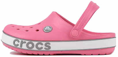 (Preschool) Crocs Crocband Bold Logo Outdoor Flat Heel Minimalistic Sports Pink Sandals 206022-65Y (Preschool) Crocs Crocband Bold Logo Outdoor Flat Heel Minimalistic Sports Pink Sandals 206022-65Y
