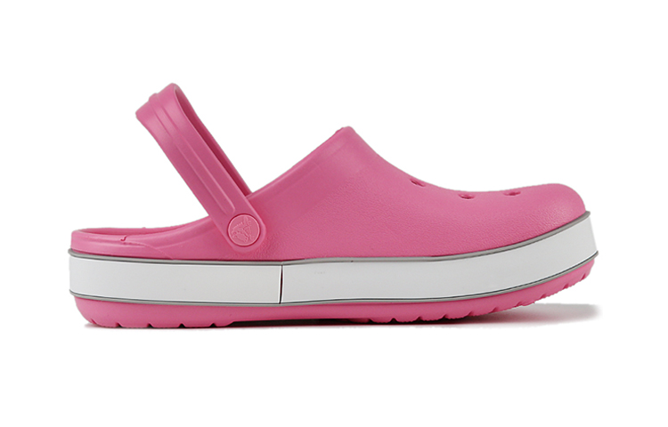 Order (Preschool) Crocs Crocband Bold Logo Outdoor Flat Heel Minimalistic Sports Pink Sandals 206022-65Y