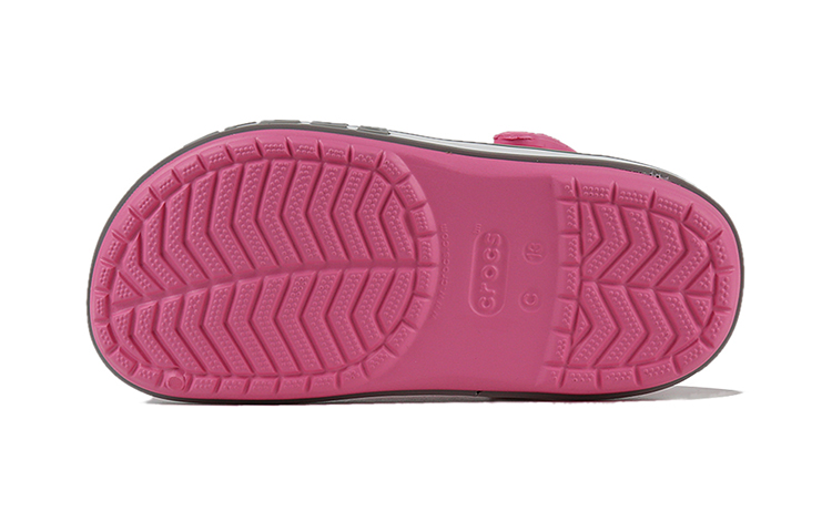 Details for (Preschool) Crocs Crocband Bold Logo Outdoor Flat Heel Minimalistic Sports Pink Sandals 206022-65Y