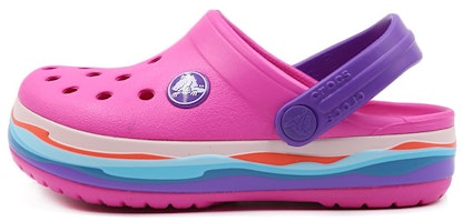 (Preschool) Crocs Crocband Wavy Band Small Crocs Casual Pink Purple Sandals 'Pink Purple' 205697-6L0 (Preschool) Crocs Crocband Wavy Band Small Crocs Casual Pink Purple Sandals 'Pink Purple' 205697-6L0