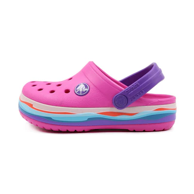 (PS) Crocs Crocband Wavy Band Small Crocs Casual Pink Purple Sandals 'Pink Purple'