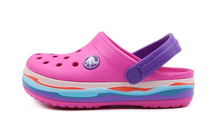 (Preschool) Crocs Crocband Wavy Band Small Crocs Casual Pink Purple Sandals 'Pink Purple' 205697-6L0