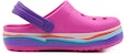 (PS) Crocs Crocband Wavy Band Kecil Kasual Pink Purple Sandal 'Merah Jambu Ungu' 205697-6L0