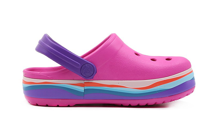 Order (Preschool) Crocs Crocband Wavy Band Small Crocs Casual Pink Purple Sandals 'Pink Purple' 205697-6L0