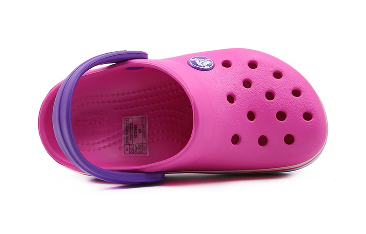Shop (Preschool) Crocs Crocband Wavy Band Small Crocs Casual Pink Purple Sandals 'Pink Purple' 205697-6L0
