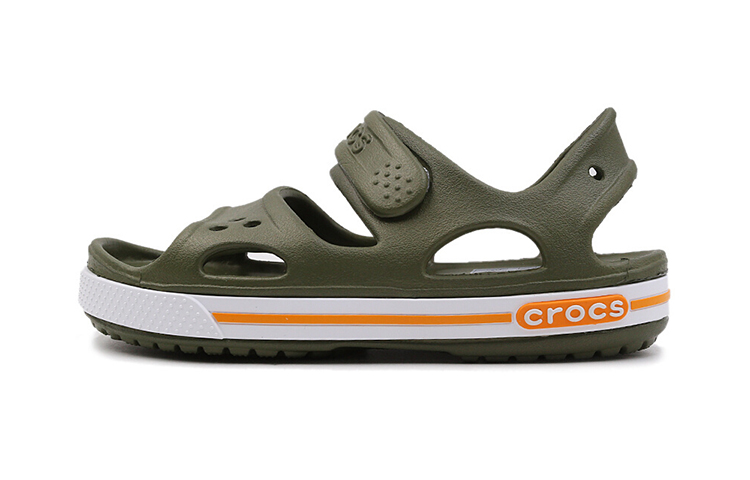 (Preschool) Crocs Flat Casual Army Green Sandals 14854-309