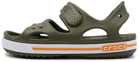 (Preschool) Crocs Flat Casual Army Green Sandals 14854-309 (Preschool) Crocs Flat Casual Army Green Sandals 14854-309