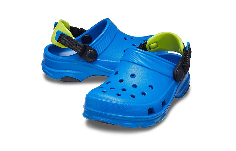 Shop (PS) Crocs Flache Absatz Blaue Sandalen 207011-4JL