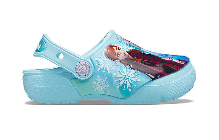 Order (Preschool) Crocs Frozen Printing Outdoor Flat Heel Sports Blue Sandals 207078-4O9