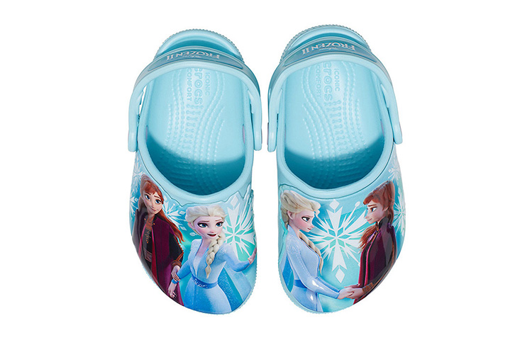 Purchase (Preschool) Crocs Frozen Printing Outdoor Flat Heel Sports Blue Sandals 207078-4O9