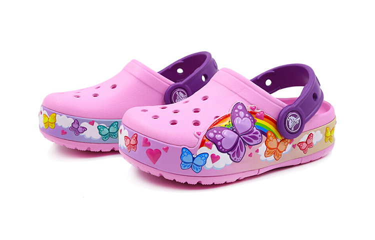 Order (Preschool) Crocs Funny Butterfly Outdoor Flat Heel Sports Pink Sandals 205649-6I2
