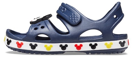 (Preschool) Crocs Funny Mickey Velcro Outdoor Open Toe Flat Heel Sports Deep Blue Sandals 206171-410 (Preschool) Crocs Funny Mickey Velcro Outdoor Open Toe Flat Heel Sports Deep Blue Sandals 206171-410