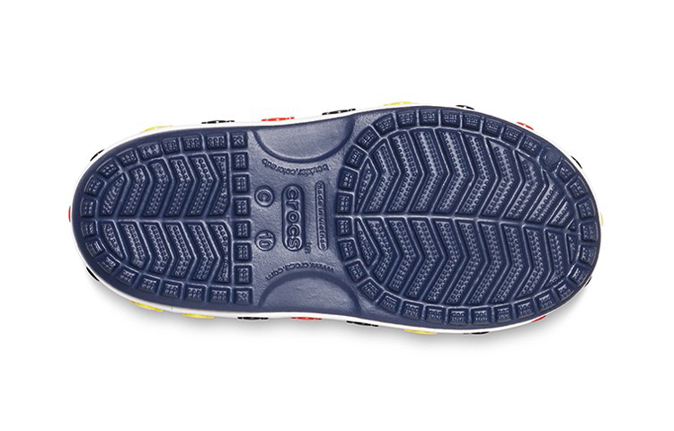 Sizing (Preschool) Crocs Funny Mickey Velcro Outdoor Open Toe Flat Heel Sports Deep Blue Sandals 206171-410