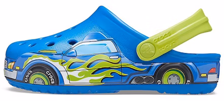 (Preschool) Crocs Funny Pattern Flat Heel Sports Blue Sandals 207074-4JL (Preschool) Crocs Funny Pattern Flat Heel Sports Blue Sandals 207074-4JL