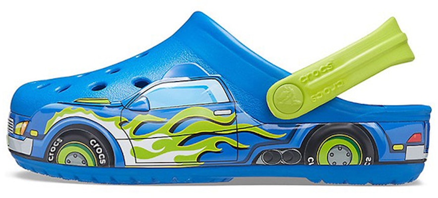 (Preschool) Crocs Funny Pattern Flat Heel Sports Blue Sandals 207074-4JL Buy (Preschool) Crocs Funny Pattern Flat Heel Sports Blue Sandals 207074-4JL