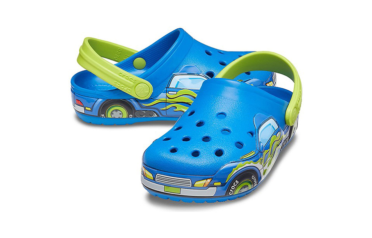 Shop (Preschool) Crocs Funny Pattern Flat Heel Sports Blue Sandals 207074-4JL