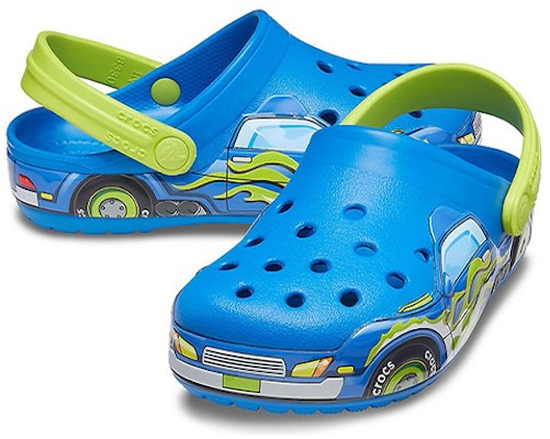 (Preschool) Crocs Funny Pattern Flat Heel Sports Blue Sandals 207074-4JL Shop (Preschool) Crocs Funny Pattern Flat Heel Sports Blue Sandals 207074-4JL