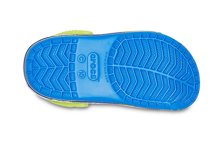 Sizing (Preschool) Crocs Funny Pattern Flat Heel Sports Blue Sandals 207074-4JL