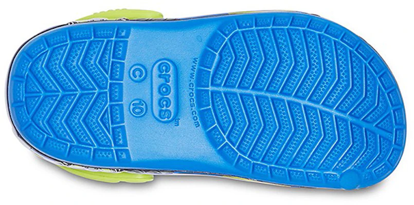 (Preschool) Crocs Funny Pattern Flat Heel Sports Blue Sandals 207074-4JL Sizing (Preschool) Crocs Funny Pattern Flat Heel Sports Blue Sandals 207074-4JL
