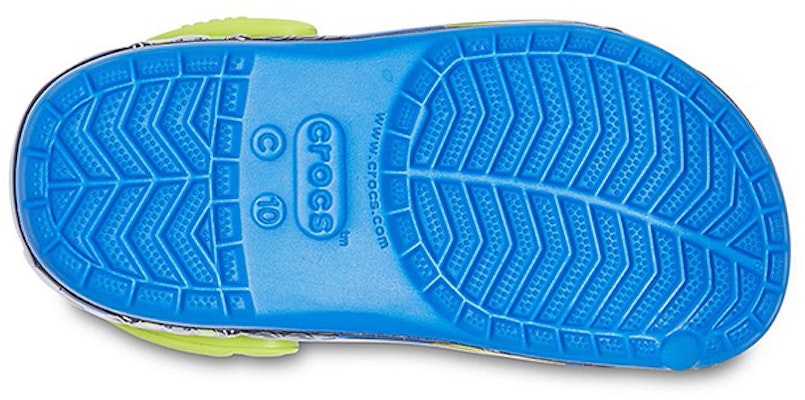 (Preschool) Crocs Funny Pattern Flat Heel Sports Blue Sandals 207074-4JL Sizing (Preschool) Crocs Funny Pattern Flat Heel Sports Blue Sandals 207074-4JL