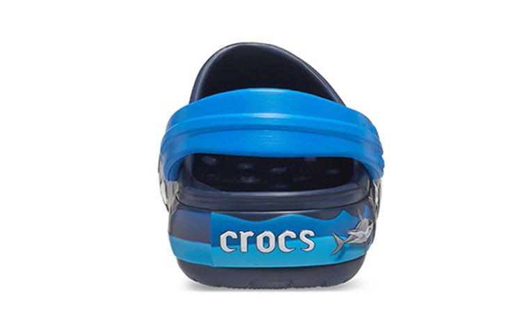 Details for (Preschool) Crocs Funny Shark Pattern Outdoor Flat Heel Sports Deep Blue Sandals 207070-410