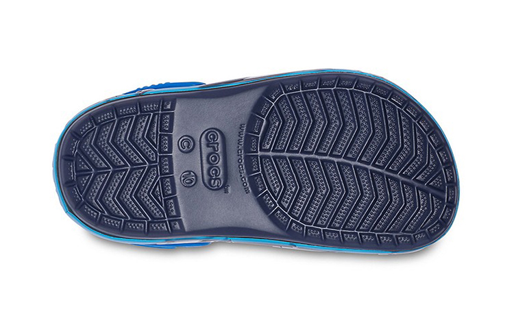 Sizing (Preschool) Crocs Funny Shark Pattern Outdoor Flat Heel Sports Deep Blue Sandals 207070-410